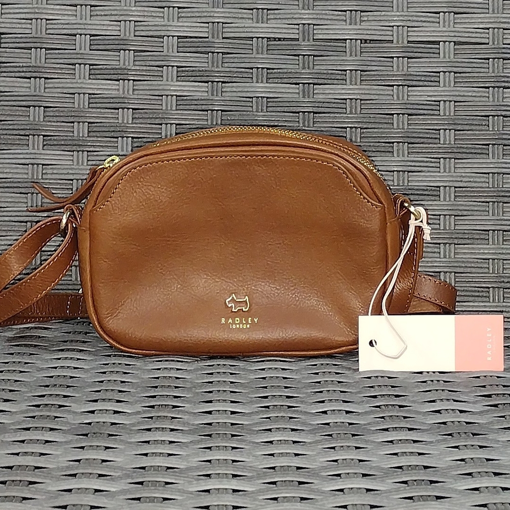Radley London Brown Crossbody Bag with Elegant Metal Accents
